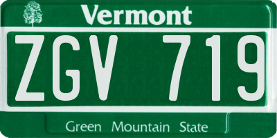 VT license plate ZGV719