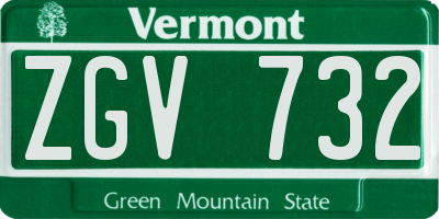 VT license plate ZGV732