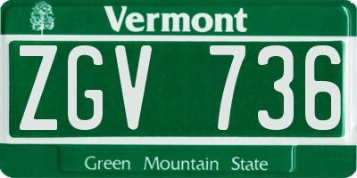 VT license plate ZGV736