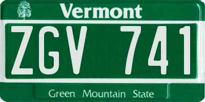 VT license plate ZGV741