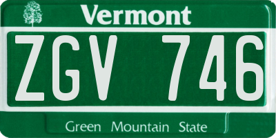 VT license plate ZGV746