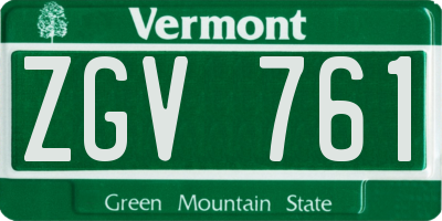 VT license plate ZGV761