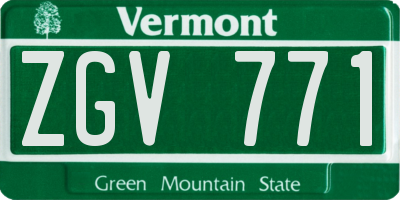 VT license plate ZGV771