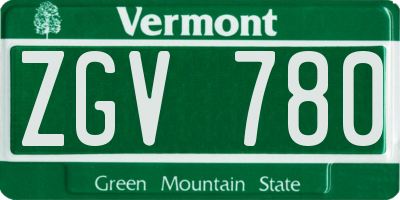 VT license plate ZGV780