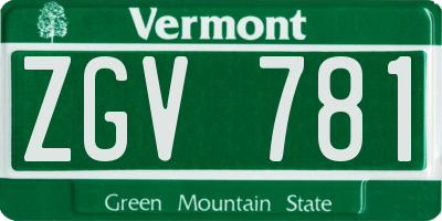 VT license plate ZGV781