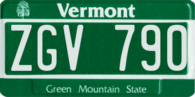 VT license plate ZGV790