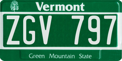 VT license plate ZGV797