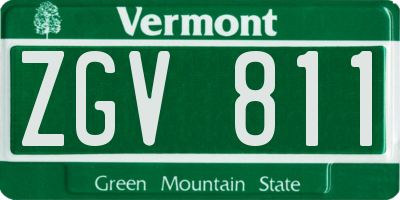 VT license plate ZGV811