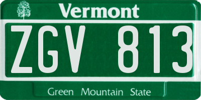 VT license plate ZGV813