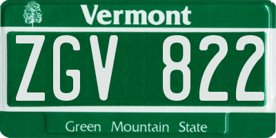 VT license plate ZGV822