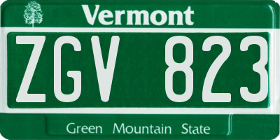VT license plate ZGV823