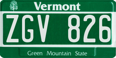 VT license plate ZGV826