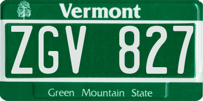 VT license plate ZGV827