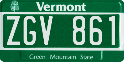 VT license plate ZGV861