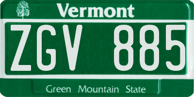 VT license plate ZGV885