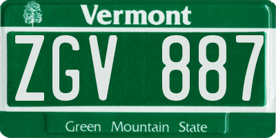 VT license plate ZGV887