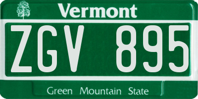 VT license plate ZGV895