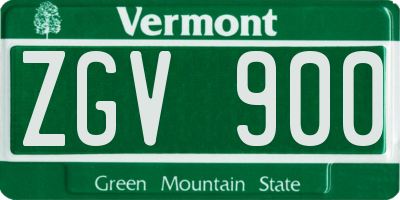 VT license plate ZGV900