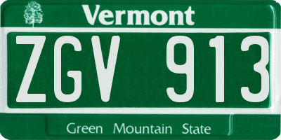 VT license plate ZGV913