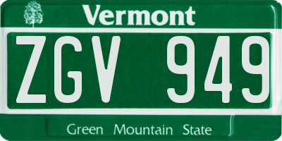 VT license plate ZGV949