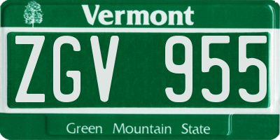 VT license plate ZGV955