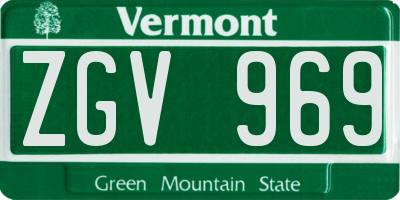VT license plate ZGV969