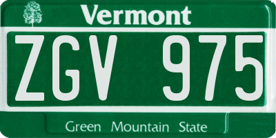 VT license plate ZGV975