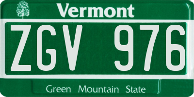 VT license plate ZGV976
