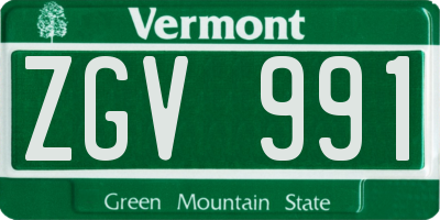 VT license plate ZGV991