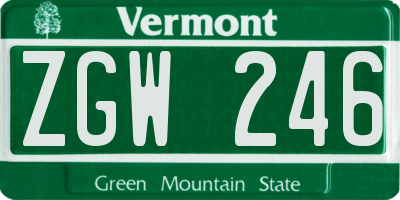 VT license plate ZGW246