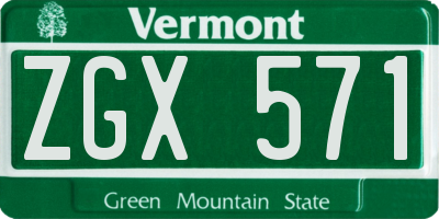 VT license plate ZGX571