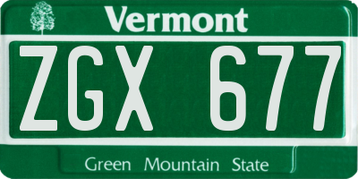 VT license plate ZGX677