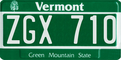 VT license plate ZGX710