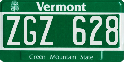 VT license plate ZGZ628