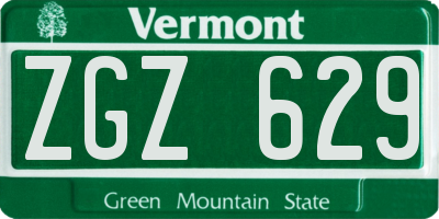 VT license plate ZGZ629