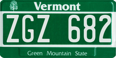 VT license plate ZGZ682