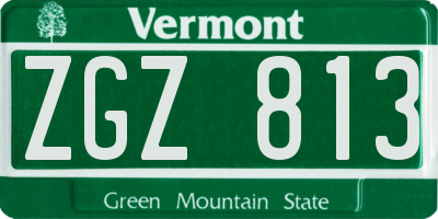 VT license plate ZGZ813