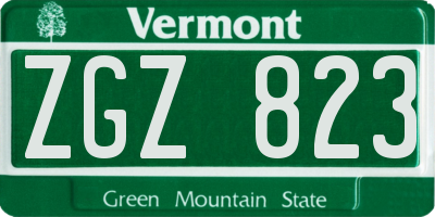 VT license plate ZGZ823