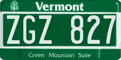 VT license plate ZGZ827
