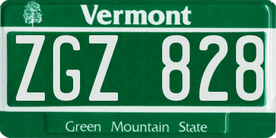 VT license plate ZGZ828