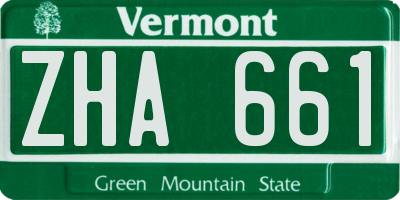 VT license plate ZHA661