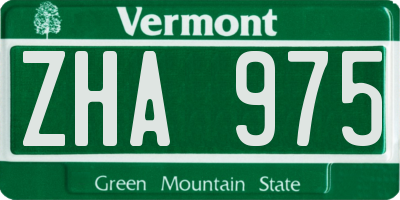 VT license plate ZHA975