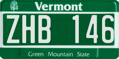 VT license plate ZHB146