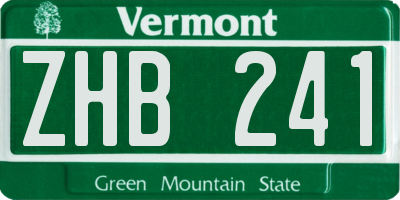 VT license plate ZHB241