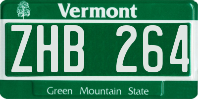 VT license plate ZHB264