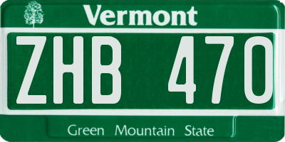 VT license plate ZHB470