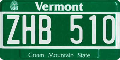 VT license plate ZHB510