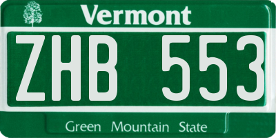 VT license plate ZHB553