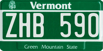 VT license plate ZHB590