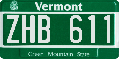 VT license plate ZHB611